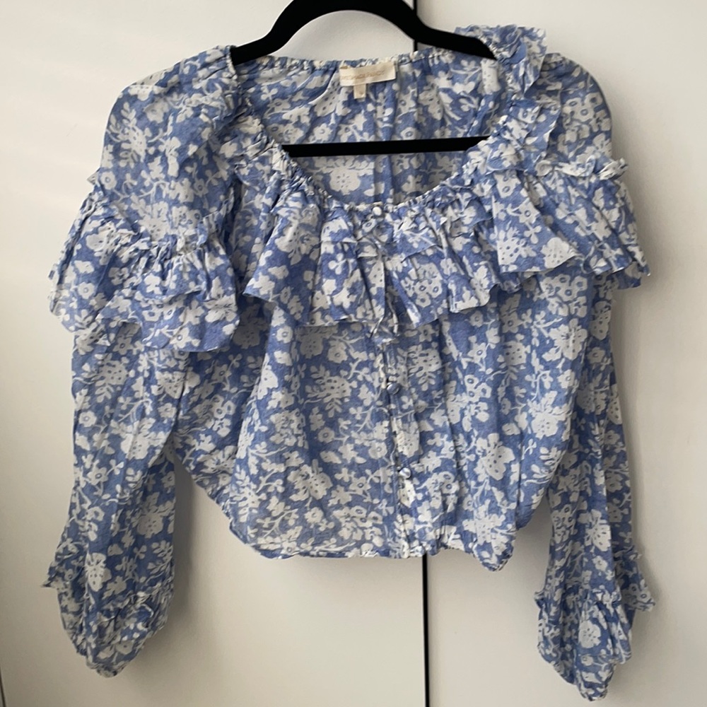 Love shack fancy off the shoulder top